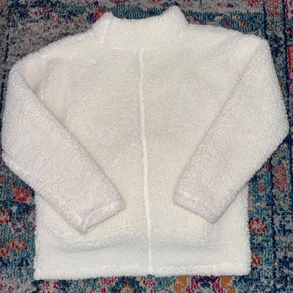 SUMMERSALT. Women's Cream Sherpa Pullover Hoodie Size Small - Picture 3 of 6